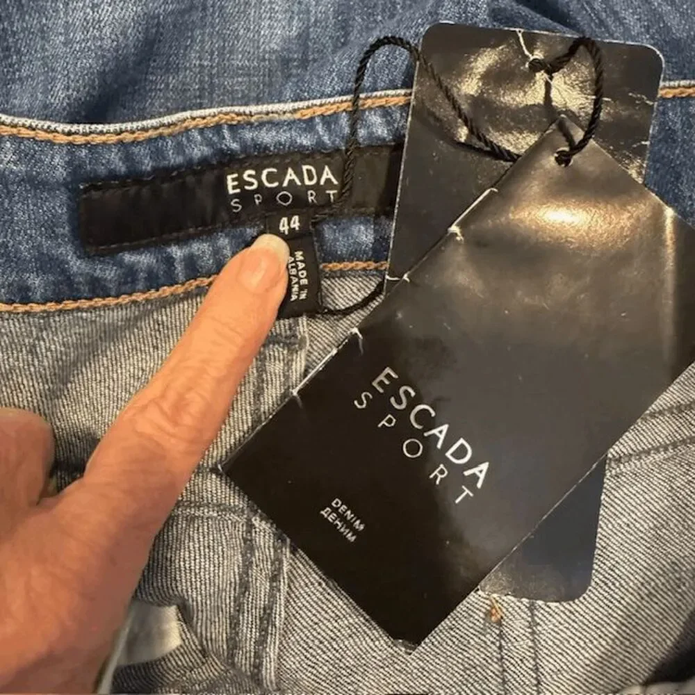 NWT Escada Sport‎ Jeans Cropped Stretch Size 14 (EU 44)